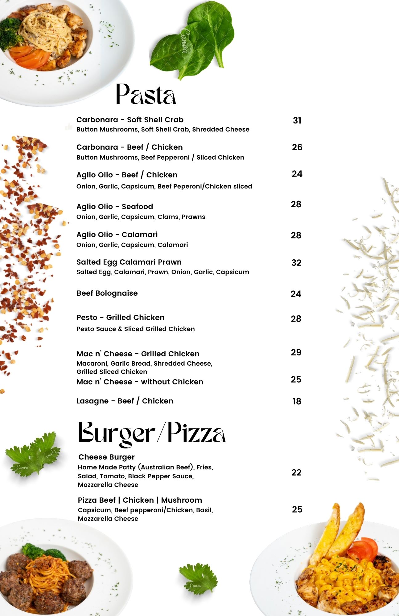 Menu Page 3